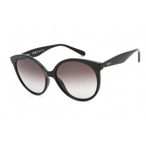 NWT Salvatore Ferragamo SF1071S Black Round 58mm Sunglasses